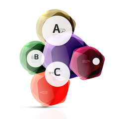 Geometrical hexagon aqua elements