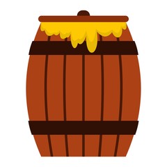 Honey keg icon, flat style