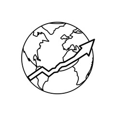 World economy growing icon vector illustration graphic design
