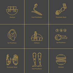 Icon set medical prostheses