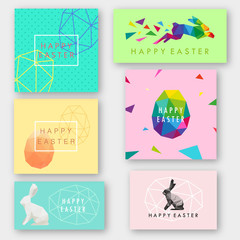 Rabbit abstract triangle Happy Easter. sketch design.Vector illustration. 
