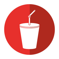 plastic cup drink cola shadow vector illustration eps 10