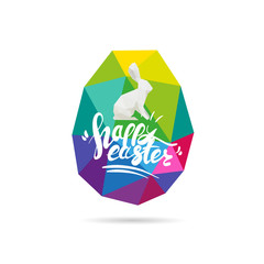 Rabbit abstract triangle Happy Easter. sketch design.Vector illustration. 
