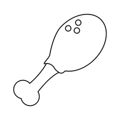 chicken thigh roasted thin line vector illustration eps 10