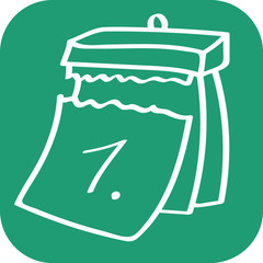 Handgezeichneter Kalender - Tag 1 auf grünem Hintergrund