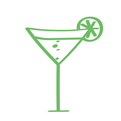 Handgezeichneter Cocktail in hellgrün