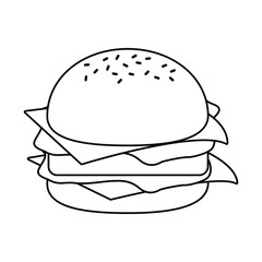 burger fast food thin line vector illustration eps 10