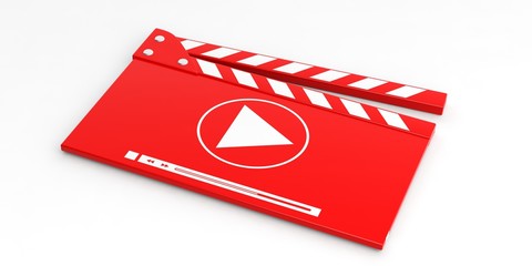 Video clapper on white background. 3d illustration