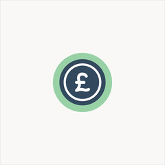 pound sterling icon flat design