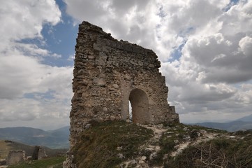 Rocca Calascio, a mountaintop fortress in Abruzzo, Italy