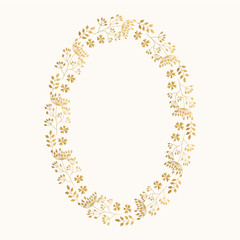 Gold floral frame