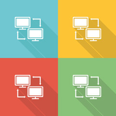 Network Flat Icon Concept