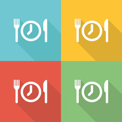 Meal Breaks Flat Icon Concept
