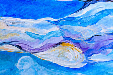 Abstract watercolor painting, Gouache painting on paper texture