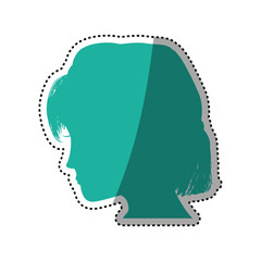 Woman head silhouette icon vector illustration graphic design