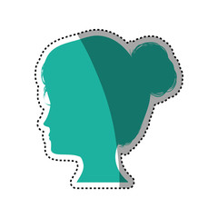 Woman head silhouette icon vector illustration graphic design