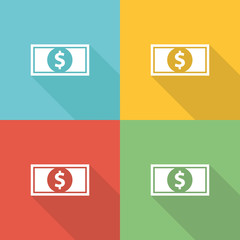 Cash Flat Icon Concept