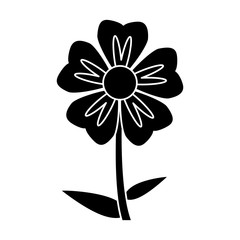 slihouette geranium flower natural vector illustration eps 10