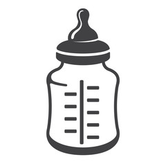 Baby bottle icon isolated on white background. Realistic vector illustration