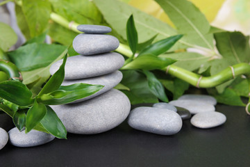 Spa-concept with zen stones and bamboo