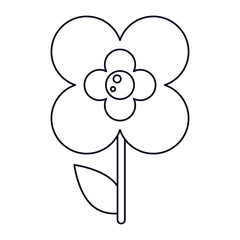 buttercup flower natural outline vector illustration eps 10