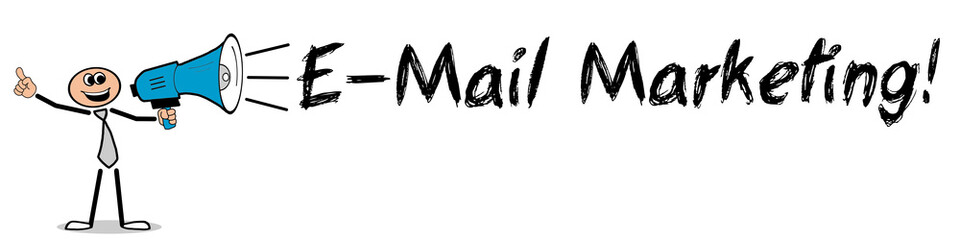 Fototapeta premium E-Mail Marketing! / Mann mit Megafon