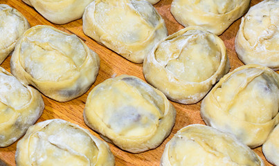 Homemade raw manti