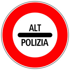 Panneau routier en Italie : Police