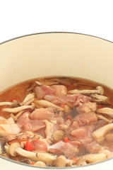japanese cooking, chicken and mushroom rice