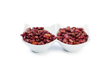 Red beans isolated on white background