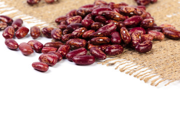 Red beans isolated on white background