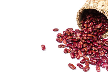 Red beans isolated on white background