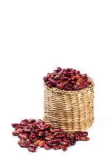 Red beans isolated on white background