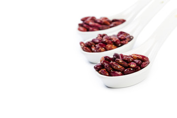 Red beans isolated on white background