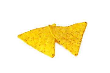 corn nachos on white background