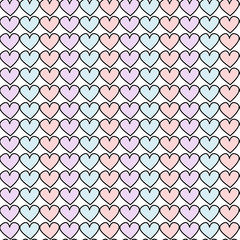 cute cartoon colorful hand drawn hearts seamless vector pattern background illustration

