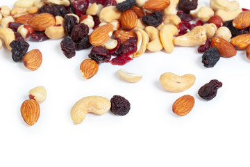 mixed nuts isolated on the white background
