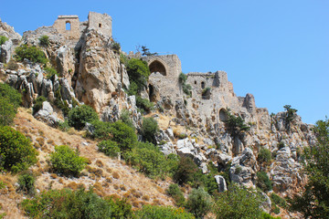 Fototapeta na wymiar Travel to North Cyprus, the ancient Castle of St. Hilarion with the Museum