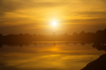 Fototapeta na wymiar Lake at sunset