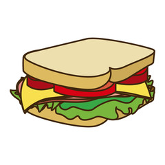 color figure with big sandwich vector illustration