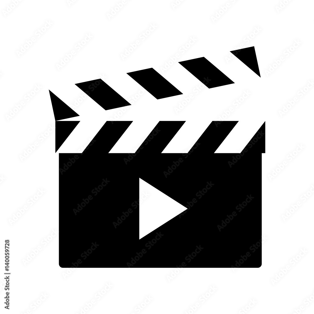 Poster play video multimedia cinema simple editable vector web icon isolated on white background.