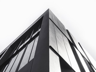Architekturdetail Modernes Fassadengebäude Schwarz und Weiß © VTT Studio