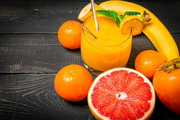 Fresh made yellow smoothie
