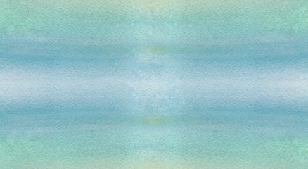 Seamless background pattern with pastel green to light blue gradient painted in watercolor