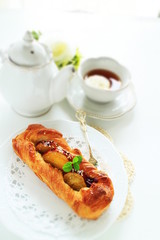 homemade, sweet potato pastry and tea