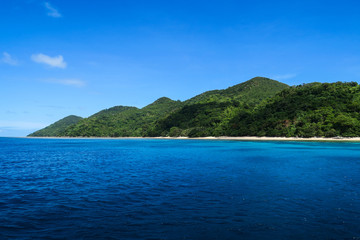 Blue Hues in the Sea leading up to Untouched Island Paradise
