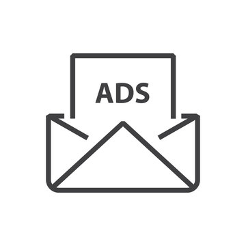 mail Advertisement Line icon