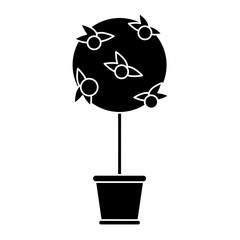 tree pot decorative garden pictogram vector illustration eps 10
