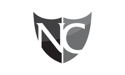 Modern Logo Shield Letter NC