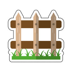 cartoon wooden fence garden image vector illustration eps 10